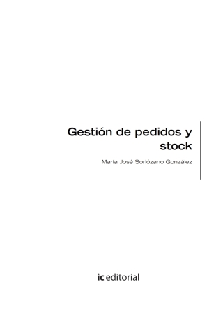 Cover image: Gestión de pedidos y stock. COML0309 1st edition 9788491982340