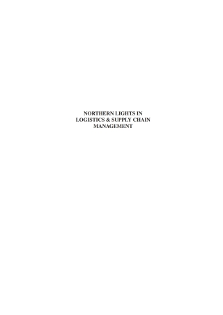 Cover image: Northern Lights in Logistics & Supply Chain Management 1st edition 9788763002189
