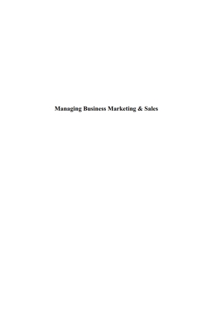 Cover image: Managing business marketing & sales 1st edition 9788763001472