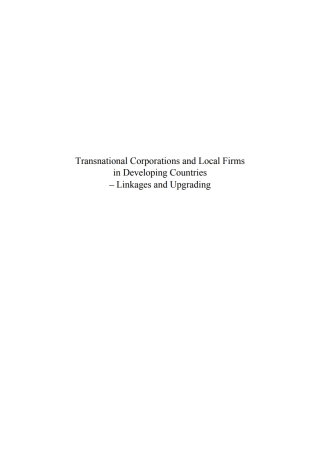 表紙画像: Transnational corporations and local firms in developing countries 1st edition 9788763001755