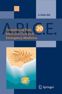 Cover image: Anaesthesia, Pain, Intensive Care and Emergency Medicine - A.P.I.C.E. 1st edition 9788847004061