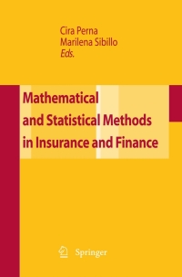 Cover image: Mathematical and Statistical Methods for Insurance and Finance 1st edition 9788847007031