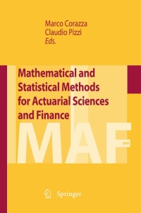 Cover image: Mathematical and Statistical Methods for Actuarial Sciences and Finance 1st edition 9788847014800