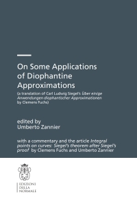 Immagine di copertina: On Some Applications of Diophantine Approximations 9788876425196