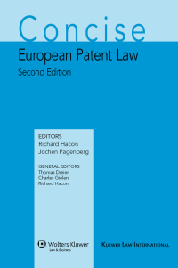 Imagen de portada: Concise European Patent Law 2nd edition 9789041127457