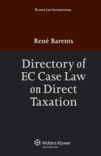 Cover image: Directory of EC Case Law on Direct Taxation 9789041127976