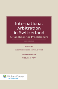 Cover image: International Arbitration in Switzerland 2nd edition 9789041138484