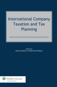 Imagen de portada: International Company Taxation and Tax Planning 1st edition 9789041145567