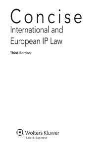 Cover image: Concise International and European IP Law 3rd edition 9789041152305
