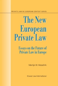 Imagen de portada: The New European Private Law 1st edition 9789041119629