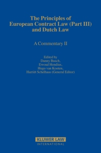 Titelbild: The Principles of European Contract Law (Part III) and Dutch Law 1st edition 9789041124951