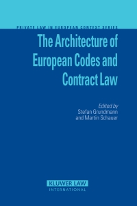 Cover image: The Architecture of European Codes and Contract Law 1st edition 9789041125309