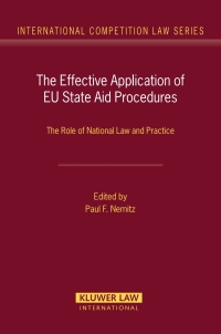 Cover image: The Effective Application of EU State Aid Procedures 1st edition 9789041126573