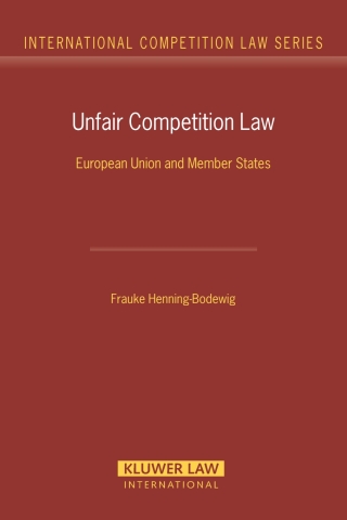 Imagen de portada: Unfair Competition Law 9789041123299