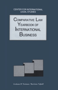 Imagen de portada: Comparative Law Yearbook of International Business 1st edition 9781859660638