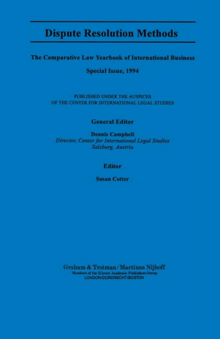 Cover image: Dispute Resolution Methods 1st edition 9781859661802