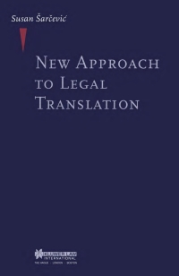 Cover image: New Approach to Legal Translation 9789041104014