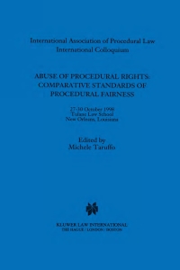 Cover image: Abuse of Procedural Rights: Comparative Standards of Procedural Fairness 1st edition 9789041112477