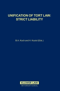 Cover image: Unification of Tort Law: Strict Liability 1st edition 9789041117052