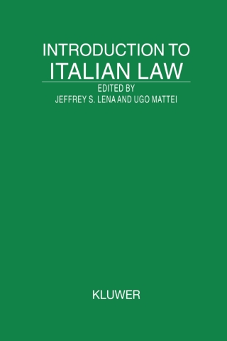 Imagen de portada: Introduction to Italian Law 1st edition 9789041117076