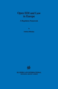 表紙画像: Open EDI and Law in Europe 9789041104892