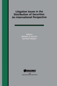 Cover image: Litigation Issues in Distribution of Securities: An International Perspective 1st edition 9789041109507