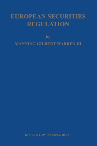 Cover image: European Securities Regulation 9789041199249