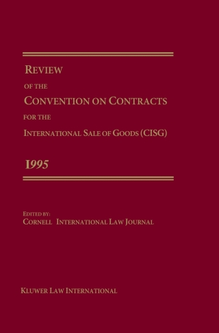 Cover image: Review of the Convention on Contracts for the International Sale of Goods (CISG) 1995 1st edition 9789041109682