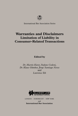 Cover image: Warranties and Disclaimers Limitation of Liability in Consumer-Related Transactions 1st edition 9789041198563