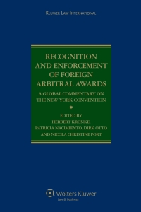 Imagen de portada: Recognition and Enforcement of Foreign Arbitral Awards 1st edition 9789041123565