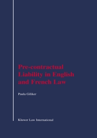 Cover image: Pre-Contractual Liability in English and French Law 9789041118202