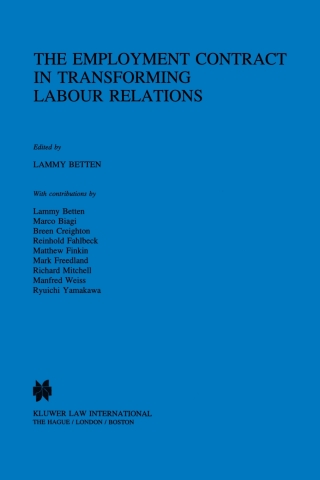 Cover image: The Employment Contract in Transforming Labour Relations 1st edition 9789041101495