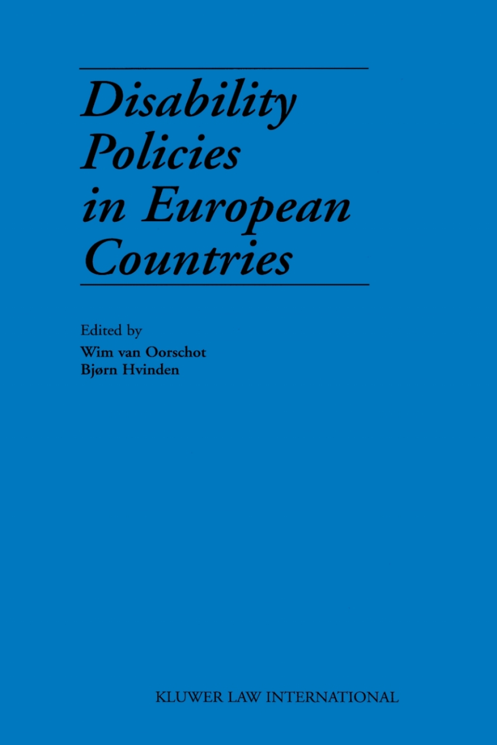 Disability Policies in European Countries 1st Edition