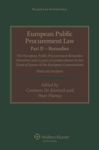 Cover image: European Public Procurement Law-Part II Remedies 9789041128423