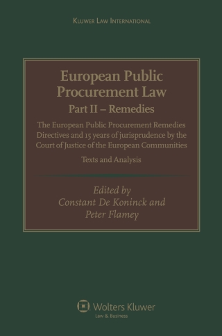 Omslagafbeelding: European Public Procurement Law-Part II Remedies 9789041128423