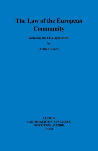 Cover image: The Law of the European Community: including the EEA Agreement 9789065448545