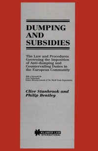 Cover image: Dumping and Subsidies 9789041109323