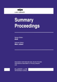 صورة الغلاف: Summary Proceedings 1st edition 9789041112316