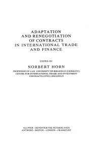 Titelbild: Adaptation and Renegotiation of Contracts in International Trade and Finance 1st edition 9789065441829