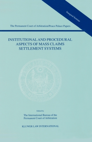 Cover image: Institutional and Procedural Aspects of Mass Claims Settlement Systems 1st edition 9789041114068