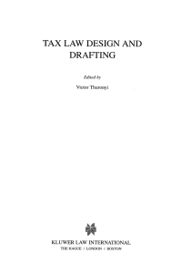 صورة الغلاف: Tax Law Design and Drafting 1st edition 9789041197849