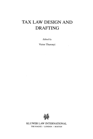 Imagen de portada: Tax Law Design and Drafting 1st edition 9789041197849