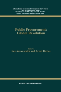 Imagen de portada: Public Procurement: Global Revolution 1st edition 9789041196620