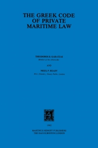 صورة الغلاف: The Greek Code Of Private Maritime Law 9789024725861