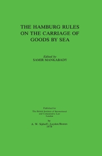 Cover image: The Hamburg Rules on the Carriage of Goods By Sea 2nd edition 9789028609884