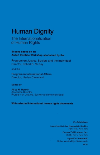 Imagen de portada: Human Dignity 1st edition 9789028609983