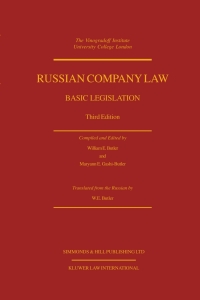 Imagen de portada: Russian Company Law 1st edition 9789041188465