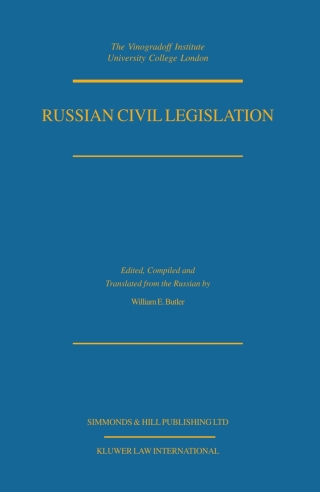 Cover image: Russian Civil Legislation 1st edition 9789041194923