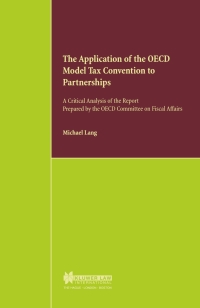 Cover image: The Application of the OECD Model Tax Convention to Partnerships 9789041197917