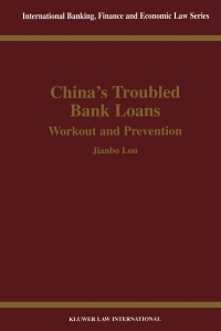 Cover image: China's Troubled Bank Loans: Workout and Prevention 9789041198396